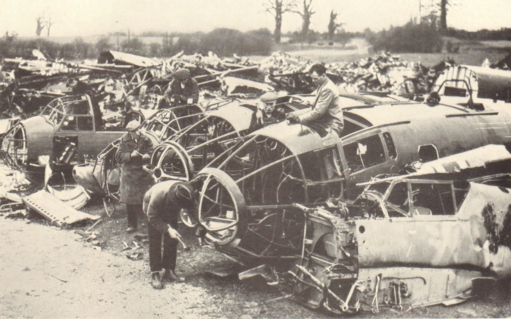 German aircraft shot down during the Battle of Britain. 1940. World War 2 1953